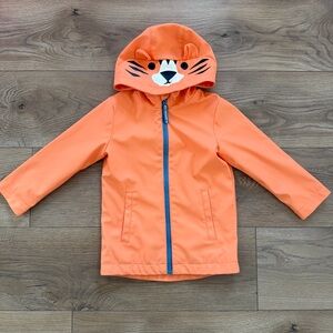 Cat & Jack Toddler Tiger Raincoat Jacket Size 3T Hooded